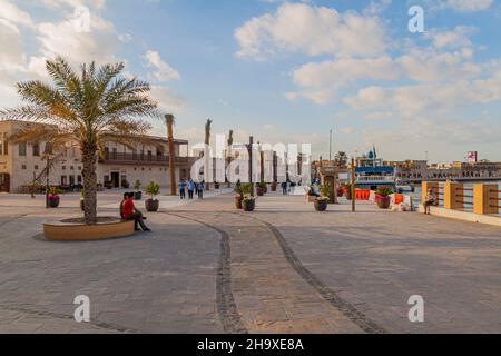DUBAI, VAE - 19. JANUAR 2018: Blick auf das historische Shindagha-Viertel in Dubai, VAE Stockfoto