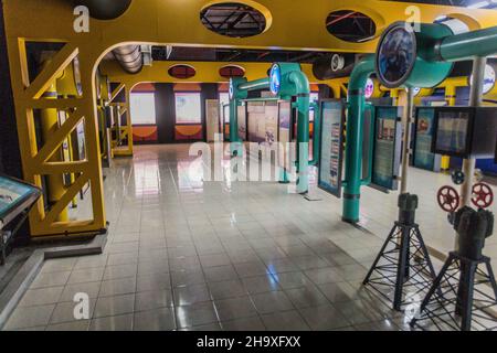 MIRI, MALAYSIA - 28. FEBRUAR 2018: Innenraum des Miri Petroleum Science Museum, Sarawak, Malaysia Stockfoto