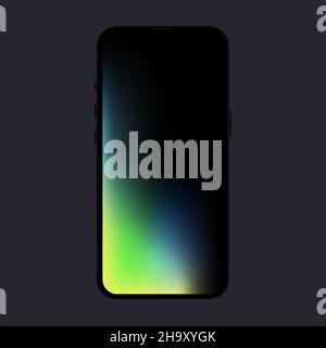 Neues Smartphone Mockup. Leeres Modell mit Verlaufsbildschirm. Vektorgrafik Stock Vektor