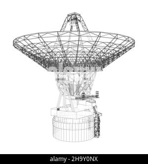 Konzept des Radioteleskops Stockfoto