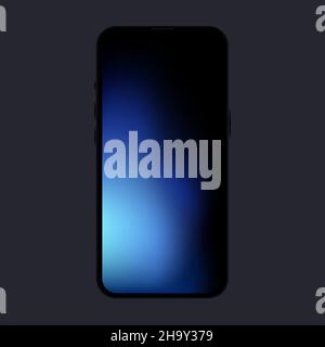 Vorderansicht. Smartphone Mockup Mit Blauem Verlauf. Vektorgrafik Stock Vektor