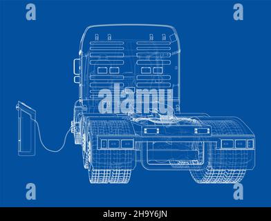 Skizze Zur Ladestation Für Elektroautos Stockfoto