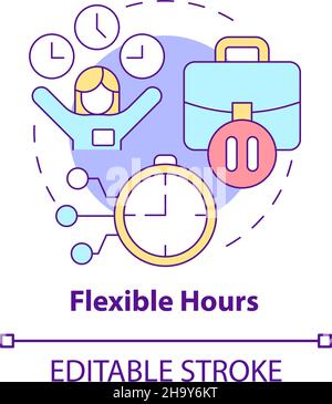 Symbol für das Konzept „Flexible Hours“ Stock Vektor