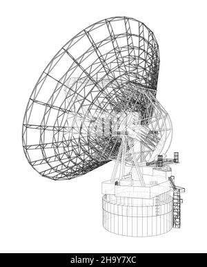 Konzept des Radioteleskops Stockfoto