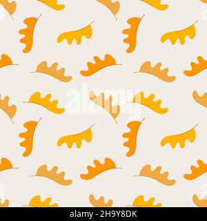 Fallende Eiche Blätter Herbst nahtlose Muster. Vektorgrafik. Stock Vektor