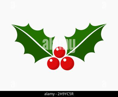 Symbol für die Weihnachtsholy Beeren. Vektorgrafik. Stock Vektor