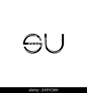 SU Logo-Monogramm mit abgerundeter moderner Design-Vorlage auf weißem Hintergrund isoliert Stock Vektor