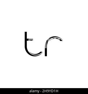 TR Logo-Monogramm mit abgerundeter moderner Design-Vorlage auf weißem Hintergrund isoliert Stock Vektor