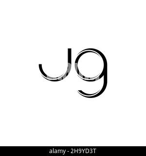 JG Logo-Monogramm mit abgerundeter moderner Design-Vorlage auf weißem Hintergrund isoliert Stock Vektor