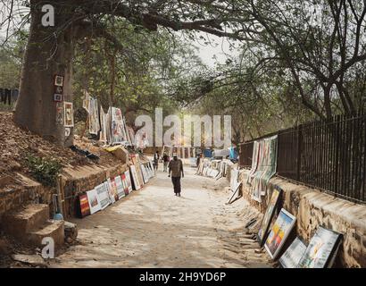 Baobab Gasse auf Goree Insel, Senegal Stockfoto