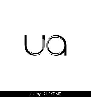 UA Logo-Monogramm mit abgerundeter moderner Design-Vorlage auf weißem Hintergrund isoliert Stock Vektor