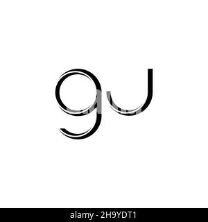 GJ Logo-Monogramm mit abgerundeter moderner Design-Vorlage auf weißem Hintergrund isoliert Stock Vektor