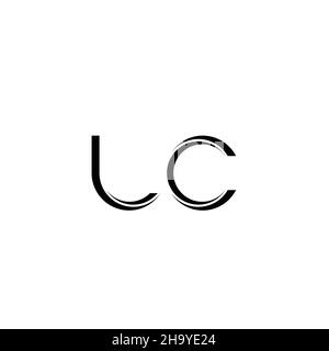 LC-Logo-Monogramm mit abgerundeter, moderner Designvorlage auf weißem Hintergrund isoliert Stock Vektor