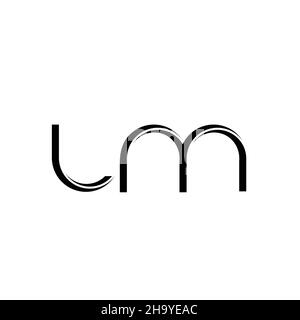 Lm-Logo-Monogramm mit abgerundeter moderner Design-Vorlage auf weißem Hintergrund isoliert Stock Vektor