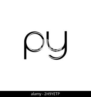 PY-Logo-Monogramm mit abgerundeter moderner Design-Vorlage auf weißem Hintergrund isoliert Stock Vektor