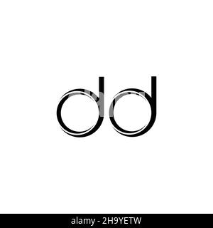 DD Logo-Monogramm mit abgerundeter moderner Design-Vorlage auf weißem Hintergrund isoliert Stock Vektor