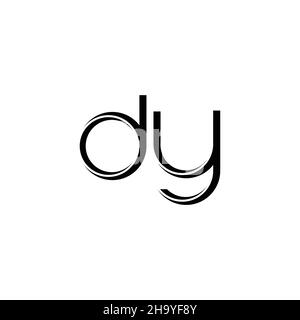 DY Logo-Monogramm mit abgerundeter moderner Design-Vorlage auf weißem Hintergrund isoliert Stock Vektor