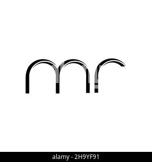 MR-Logo-Monogramm mit abgerundeter moderner Designvorlage auf weißem Hintergrund Stock Vektor