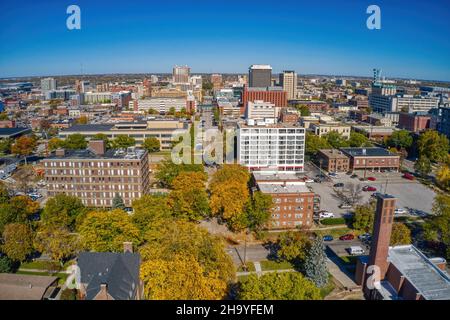 Luftaufnahme von Lincoln in Nebraska im Herbst Stockfoto