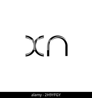 XN Logo-Monogramm mit abgerundeter moderner Design-Vorlage auf weißem Hintergrund isoliert Stock Vektor