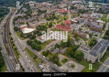 Luftaufnahme einer großen Public State University in Orangeburg in South Carolina Stockfoto