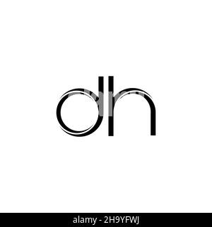 Dh Logo-Monogramm mit abgerundeter moderner Design-Vorlage auf weißem Hintergrund isoliert Stock Vektor