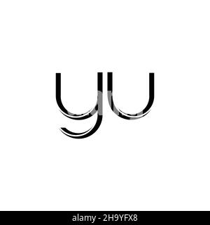 YU Logo Monogramm mit Scheibe abgerundeten modernen Design-Vorlage isoliert auf weißem Hintergrund Stock Vektor