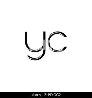 YC Logo-Monogramm mit abgerundeter moderner Design-Vorlage auf weißem Hintergrund isoliert Stock Vektor