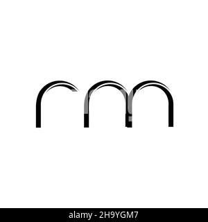 RM-Logo-Monogramm mit abgerundeter moderner Designvorlage auf weißem Hintergrund Stock Vektor