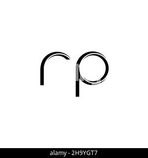 RP Logo-Monogramm mit abgerundeter moderner Design-Vorlage auf weißem Hintergrund isoliert Stock Vektor