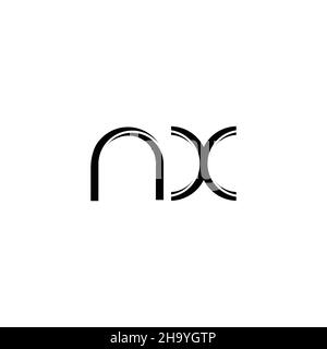 NX Logo-Monogramm mit abgerundeter moderner Design-Vorlage auf weißem Hintergrund isoliert Stock Vektor