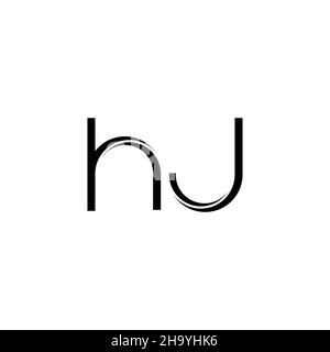 HJ Logo-Monogramm mit abgerundeter moderner Design-Vorlage auf weißem Hintergrund isoliert Stock Vektor