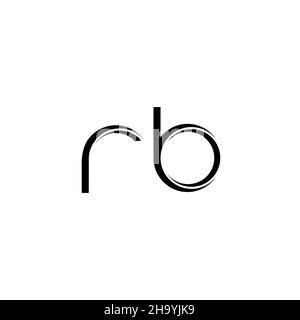 RB-Logo-Monogramm mit abgerundeter moderner Design-Vorlage auf weißem Hintergrund isoliert Stock Vektor