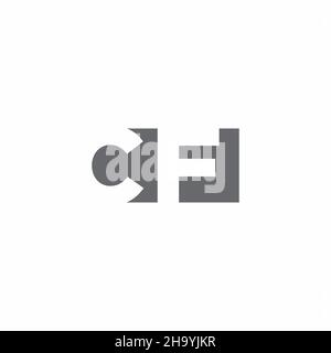 CF-Logo-Monogramm mit negativem Raum-Design-Vorlage isoliert auf weißem Hintergrund Stock Vektor
