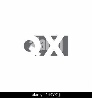 QX-Logo-Monogramm mit negativem Raum Stil Design-Vorlage isoliert auf weißem Hintergrund Stock Vektor