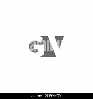 GV Logo Monogramm mit negativen Raum Stil Design-Vorlage isoliert auf weißem Hintergrund Stock Vektor