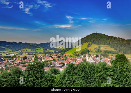 Sommer in Oberstaufen im Allgäu, Bayern, Deutschland. Stockfoto