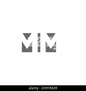 MM-Logo-Monogramm mit negativem Raum Stil Design-Vorlage isoliert auf weißem Hintergrund Stock Vektor