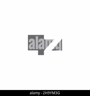 LZ-Logo-Monogramm mit negativem Raum Stil Design-Vorlage isoliert auf weißem Hintergrund Stock Vektor