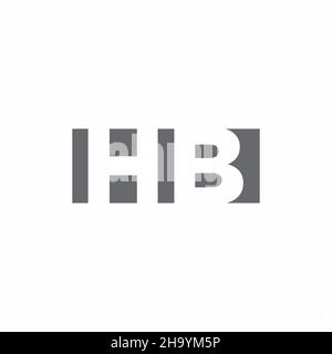 HB Logo-Monogramm mit negativem Raum Stil Design-Vorlage isoliert auf weißem Hintergrund Stock Vektor