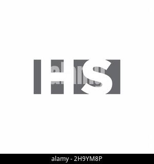 HS-Logo-Monogramm mit negativer Designvorlage im Raummstil, isoliert auf weißem Hintergrund Stock Vektor