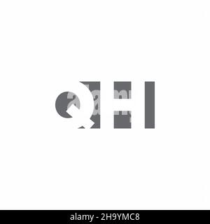 QH-Logo-Monogramm mit negativem Raum Stil Design-Vorlage isoliert auf weißem Hintergrund Stock Vektor