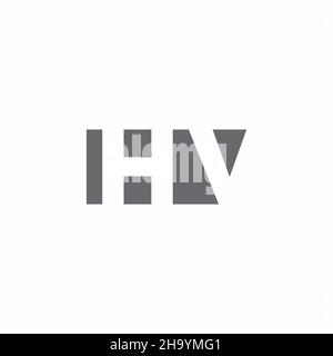 HV-Logo-Monogramm mit negativem Raum-Design-Vorlage isoliert auf weißem Hintergrund Stock Vektor