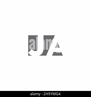 JA Logo-Monogramm mit negativem Raum Stil Design-Vorlage isoliert auf weißem Hintergrund Stock Vektor