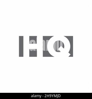 HQ-Logo-Monogramm mit negativer Designvorlage im Raummstil, isoliert auf weißem Hintergrund Stock Vektor