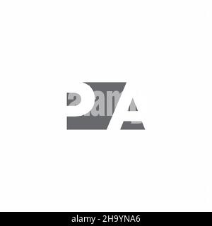 PA-Logo-Monogramm mit negativem Raum Stil Design-Vorlage isoliert auf weißem Hintergrund Stock Vektor
