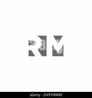 RM-Logo-Monogramm mit Designvorlage im Stil eines Negativraumes auf weißem Hintergrund isoliert Stock Vektor