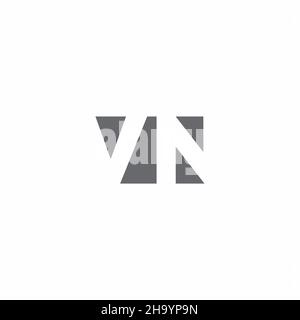 VN-Logo-Monogramm mit negativem Raum Stil Design-Vorlage isoliert auf weißem Hintergrund Stock Vektor