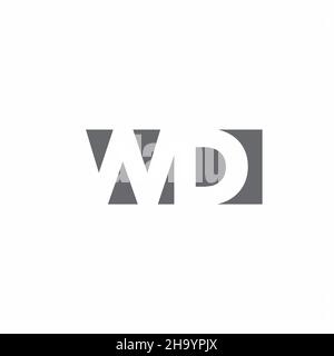 WD-Logo-Monogramm mit negativem Raum Stil Design-Vorlage isoliert auf weißem Hintergrund Stock Vektor