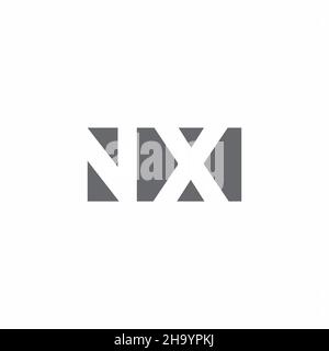 NX-Logo-Monogramm mit negativer Raumvorlage, isoliert auf weißem Hintergrund Stock Vektor